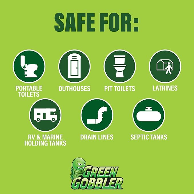 Green Gobbler, Portable Toilet Porta Potty Chemical Waste DIGESTANT & DEODORIZER - 1 Gallon/Fresh Scent (Up to 42 Doses per Gallon)