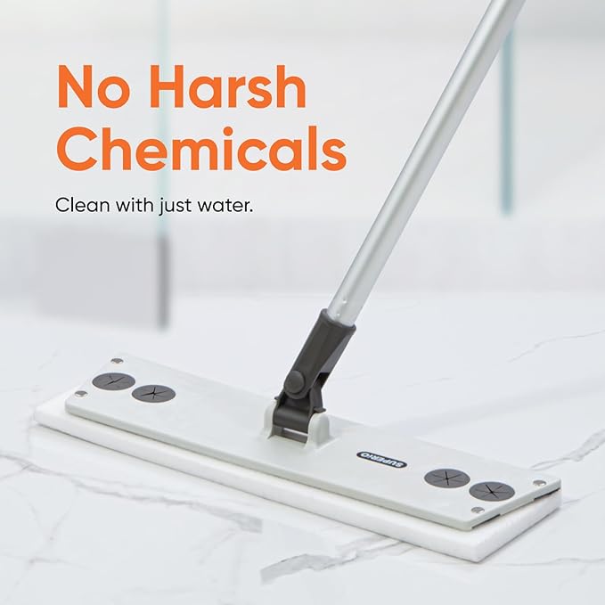 Superio Miracle Mop with 3 Magic Eraser Refils - Melamine Sponge Replacements- Telescopic Handle, Velcro Mop Head, Chemical-Free Cleaning for Tile, Vinyl, Marble, Stone