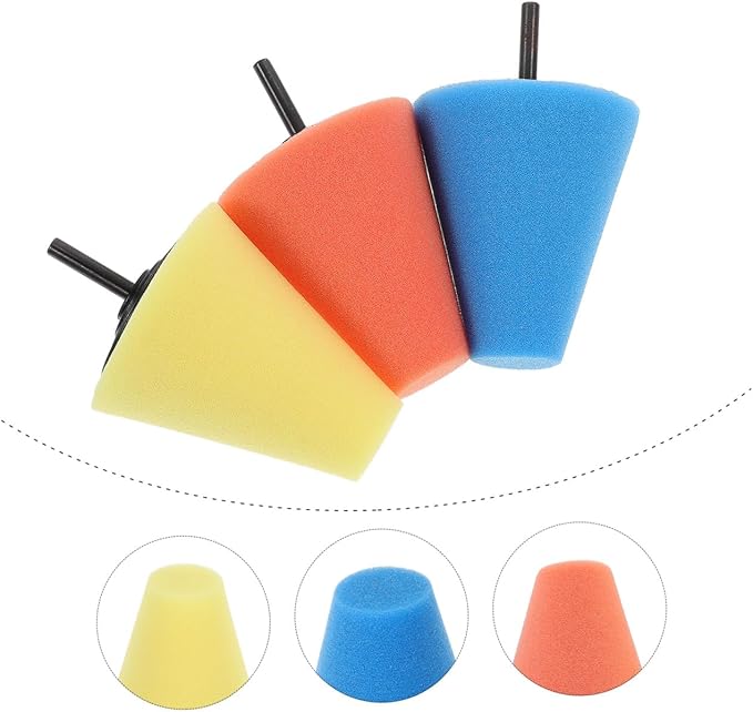 Unomor 3pcs Wheel Polishing Sponge for Car Care Polishing Tool for Wheels and Bumpers Multi-Functional Buffing System for Electric Drill Easy to Use and Clean