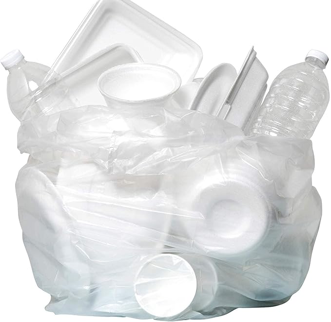Aluf Plastics High Density Trash Bags, 33 Gallon, 2000 Count, 13 Micron (eq), 33" x 40", Clear, for Bathroom, Office, Industrial, Commercial, Janitorial, Municipal, Recycling