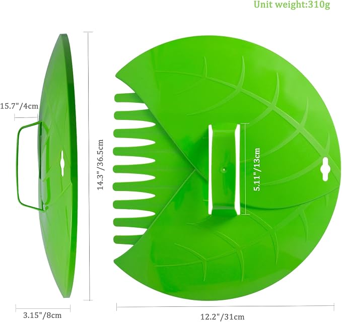 Eastrans 1set Leaf Scoops and Hand Rakes,Leaf Claws for Picking up Leaves,Grass Clippings and Lawn Debris,Light Green,2pcs