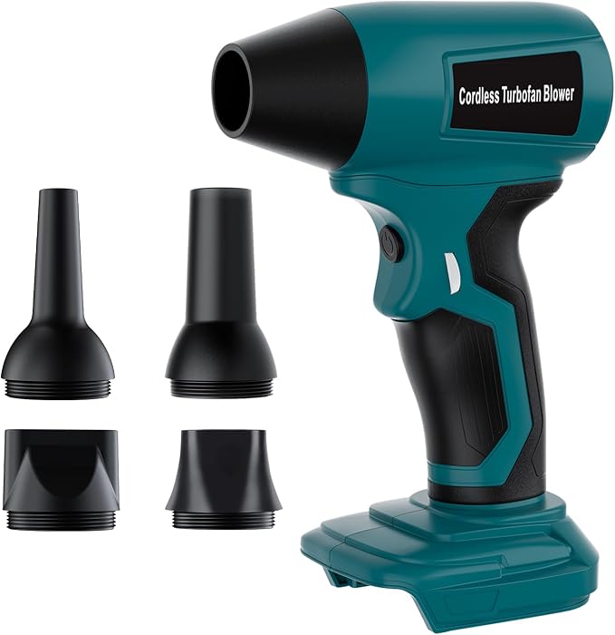 Cordless Dust Blower Compatible with Makita 18V Battery, Handhled Leaf Blower Electric Compressed Air Duster Turbo Jet Fan with Nozzles for Blowing Leaves and Dust(Battery Not Included)