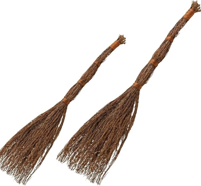 Two 36 Inch Cinnamon Twig Brooms - Fall Halloween Decoration - 2 Broom Package