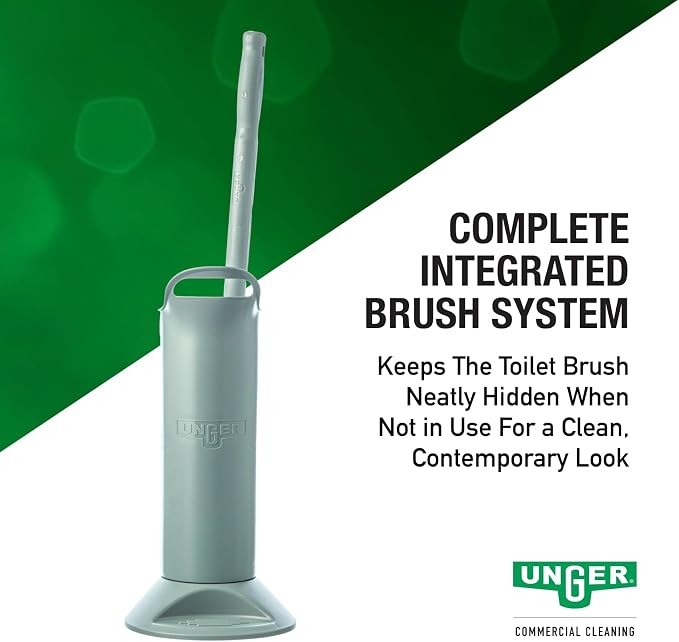 Unger BBWHR Ergo Toilet Bowl Brush Complete: Wand, Brush Holder & 2 Heads