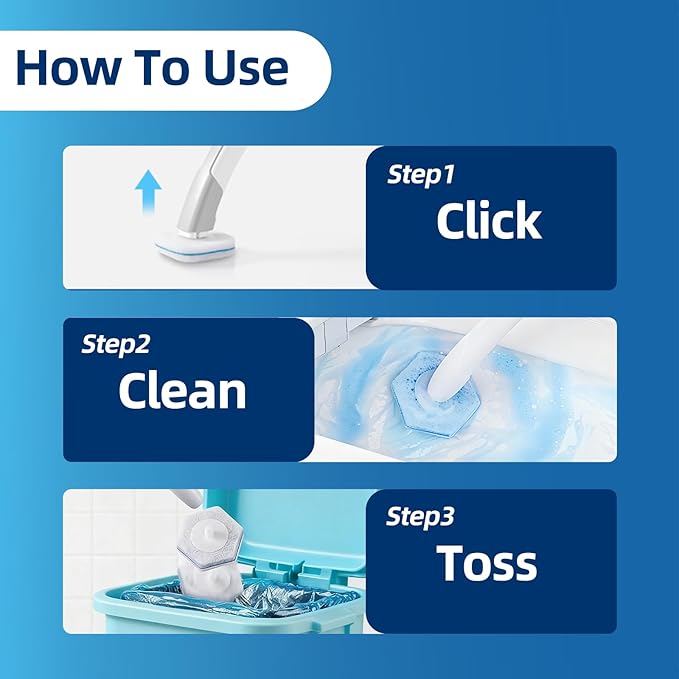 40 Count Toilet Cleaner Refill Pads Compatible with Clorox ToiletWand, High-Density Disposable Toilet Brush Refills for Powerful Scrubbing