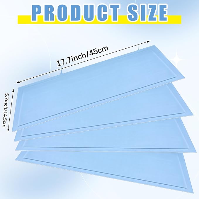 Blushtier 4 Pcs No Frost Anti Ice Freezer Mat Refrigerator Liners Washable Refrigerator Mats Blue Fridge Mats Fridge Accessories for Refrigerator Deep Freezer(17.7 x 5.7 Inch)