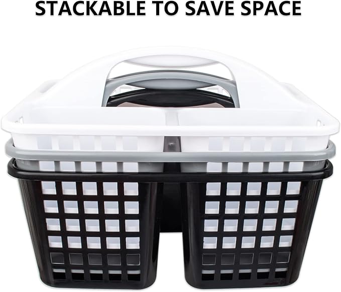 Cleaning Supplies Caddy Portable Shower Caddy Basket Cleaning Supply Organizer with Handle Bucket Tool Storage Plastic Basket for Bathroom, Bedroom, Kitchen, College Dorm, Under Sink, Pack of 2
