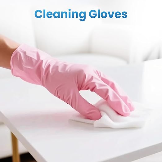 Borje Nitrile Disposable Gloves, Latex & Powder-Free, Food Safe, Cleaning, Esthetician, Cooking, Pink, Small, 100 Count