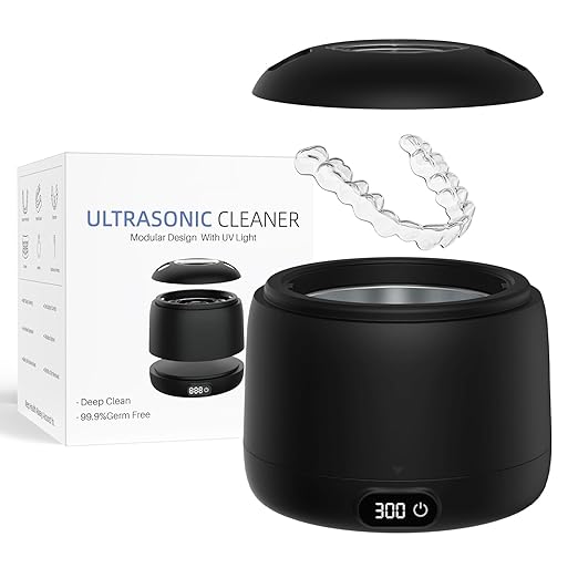 Upgraded Ultrasonic Retainer Cleaner Machine,45kHz Professional Dental Cleaning Pod with Digital Timer & 200ML Capacity,Deep Cleaning for Denture,Night Guard,Aligner,Toothbrush,Jewelry and More(Black)