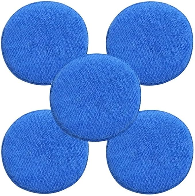 1/2/5PCS 5'' Inch Soft Microfiber Car Wax Applicator Pad Polishing Sponge for Apply and Remove Wax Auto Care Car Cleaning(2PCS)