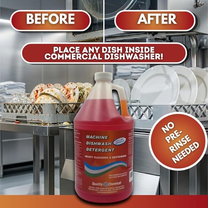 Commercial Industrial Grade Machine Dishwash Detergent - A premium grade detergent for low or high temp dishwash machines-4 gallon case