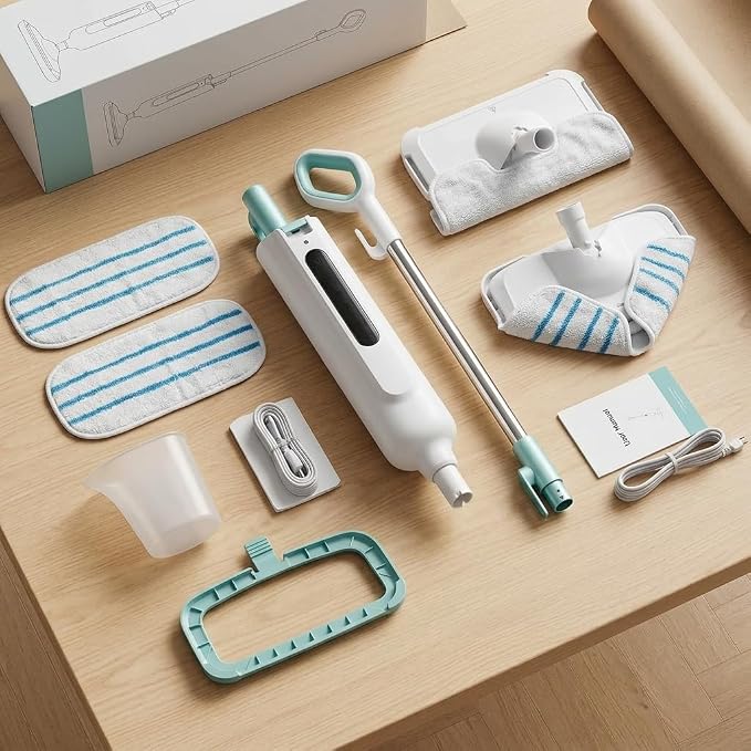 Steam Mop for Hardwood Floors, Tile, Grout, Laminate, and Vinyl - Multi-Functional Steam Cleaner with Reusable Washable Pads and Handheld Attachments