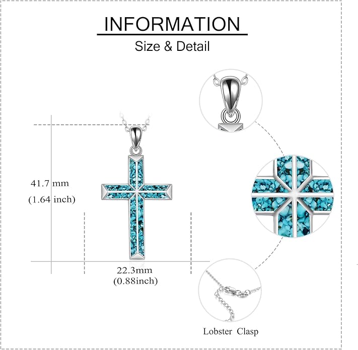 ONEFINITY Religious Cross Pendant Necklace Sterling Silver Origami Cross Pendant Gifts for Women Men Jewelry