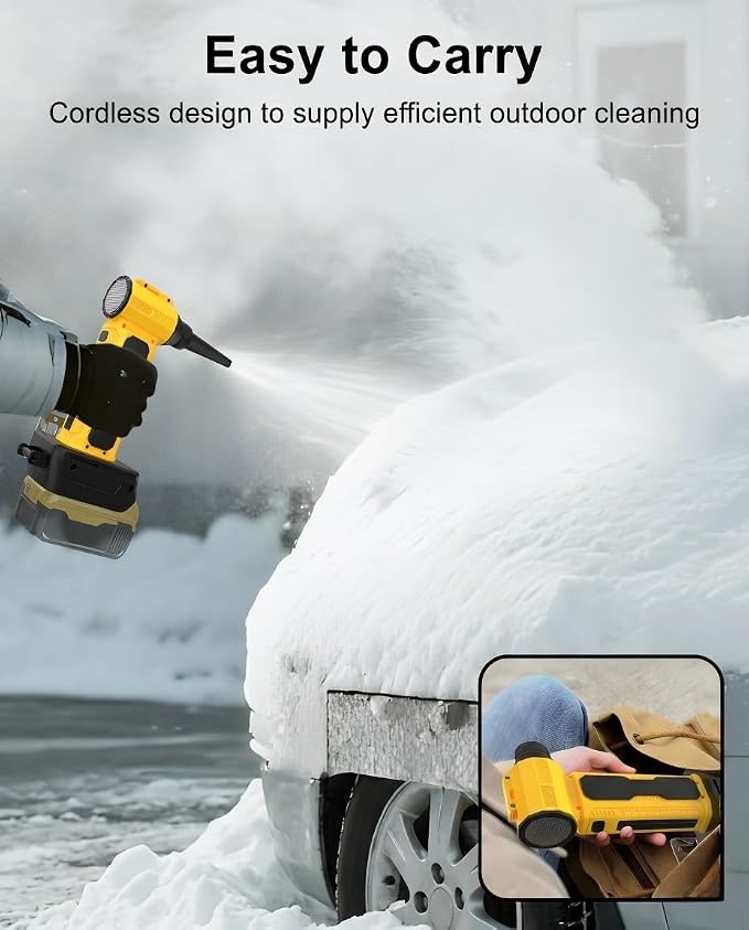 Compressed Air Duster Blower Compatible with Dewalt 20V/60V Max Battery, 130000RPM 4 Gear Adjustable Handheld Mini, Electric Air Duster Turbo Fan for Computer Car Keyboard Home(No Battery)