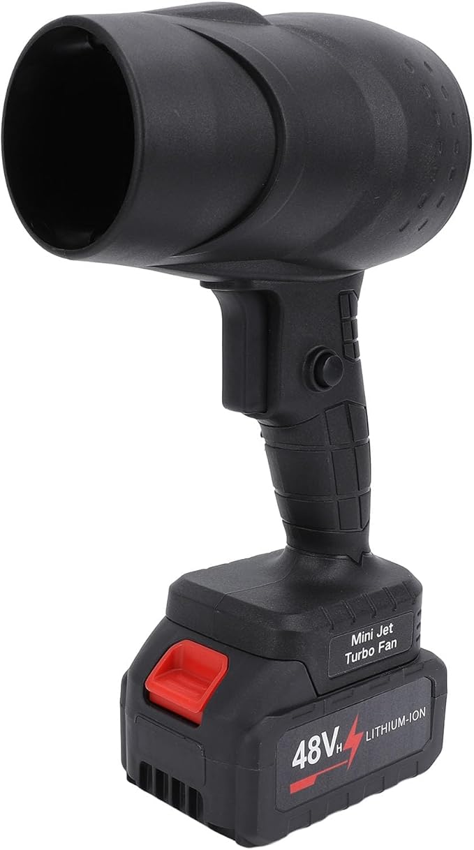 Electric Air Duster Leaf Blower ABS Powerful Turbofan Rechargeable Cordless Handheld Jet Dry Blower for Home Car Keyboard Camping (Black)