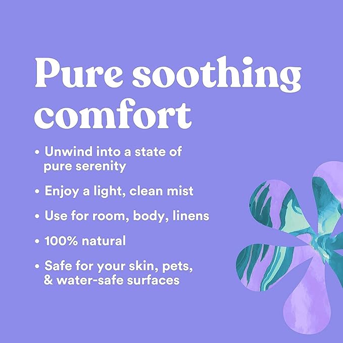 Asutra Lavender & Chamomile Multi-Use Natural Aromatherapy Room Spray, Calming Linen & Pillow Mist, Fabric Spray for Sleep & Bed, 4 fl oz