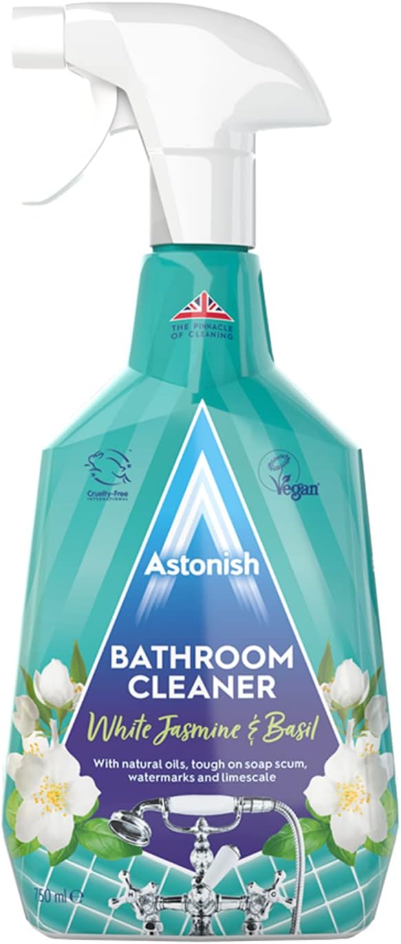 Astonish Sparkling Bathroom Bundle - Includes Daily Shower Shine Cleaning Spray (White Lilies Scent), Ultimate Limescale Remover (Cool Eucalyptus) & Streak Free Foaming Bathroom Cleaner (750ml each)