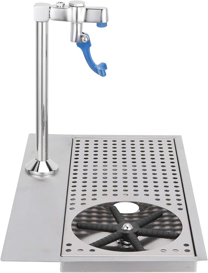 Topyond Automatic Glass Washer Kit, Commercial Glass Cup Rinser, Multi-Angle Water Outlet, Faucet, Plum Blossom Hex Cup Holder, Stainless Steel Pitcher Rinser for Hotels, Cafés Restaurants