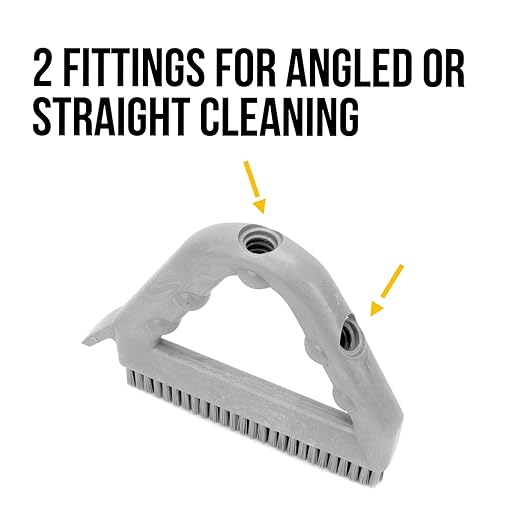 SPARTA Plastic Commercial Grout Brush, Triangle-Shaped Scrub Brush with Scraper and Two Threaded Holes for Attaching Handle (Sold Separately), 9 x 7 x 7 Inches, Brown, (Pack of 4)