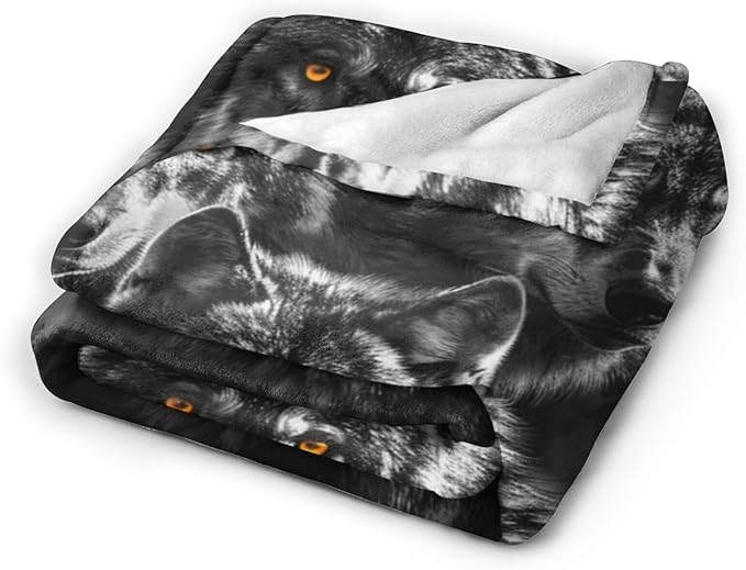 Tijuboni Wolf Throw Blanket Wolf Gifts for Girls Boys Women Men Kids Adults Soft Flannel Fleece Blanket for Couch Sofa Bed Home Decor 40"x50"