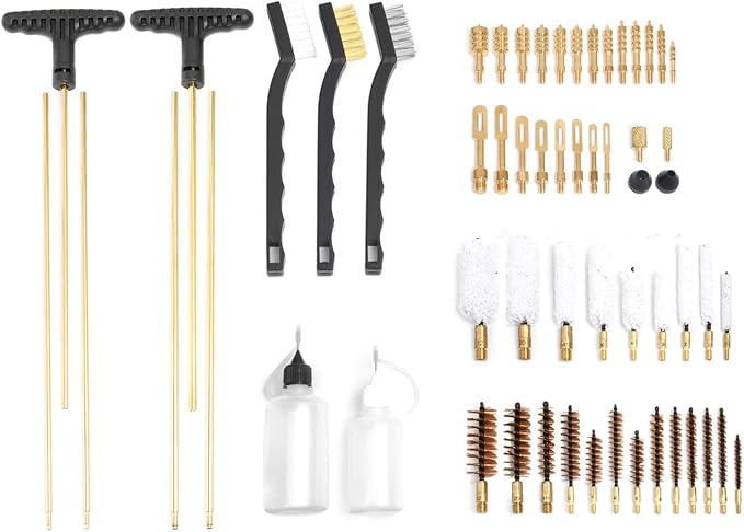 Universal Cleaning Kit for All Guns - Brushes for Pistol, Handgun, Shotgun, Rifle - Elite Brass Rods and Accessories for Men