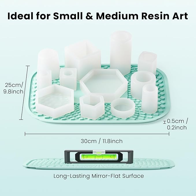 Resiners No Leakage Resin Mat, Silicone Mat for G3 Resin Curing Machine, Easy to Clean, 11.8" x 9.8" Heat Resistant Epoxy Resin Mat for Mold Casting, Jewelry Making, DIY Decor