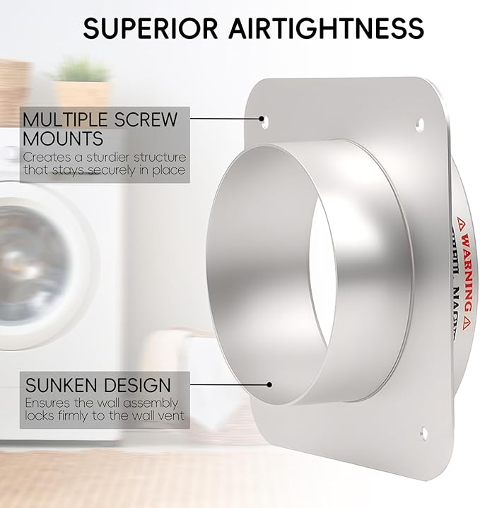 Magnetic Dryer Vent Coupling Connector Kit DV180 with Self-Aligning Magnets, Airtight Seal Easy to Clean Includes 3ft 4-Inch Hose & 2 Clamps