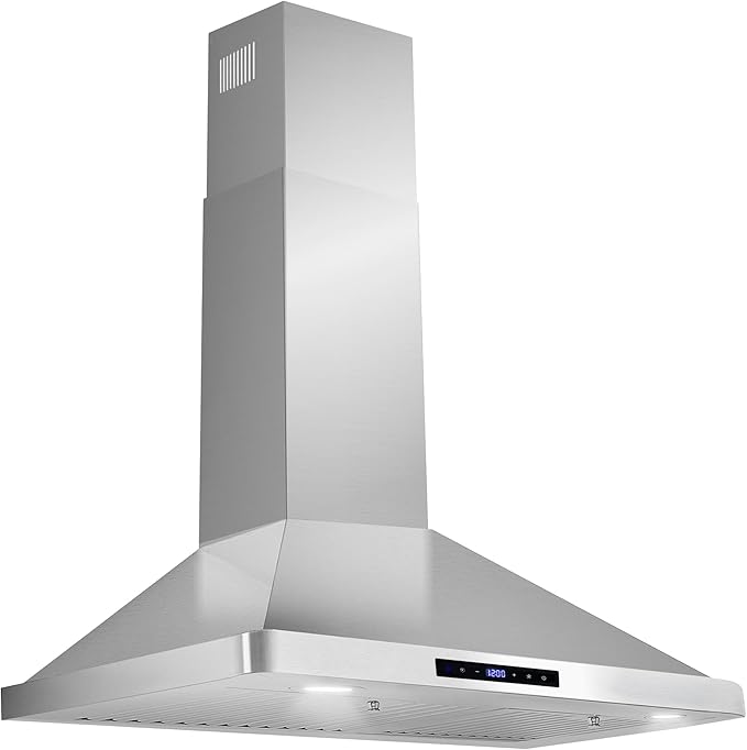 COSMO COS-63175S 30 in. Vista Collection 380 CFM Ducted Wall Mount Range Hood, Touch Controls, LED Lights, Stainless Steel