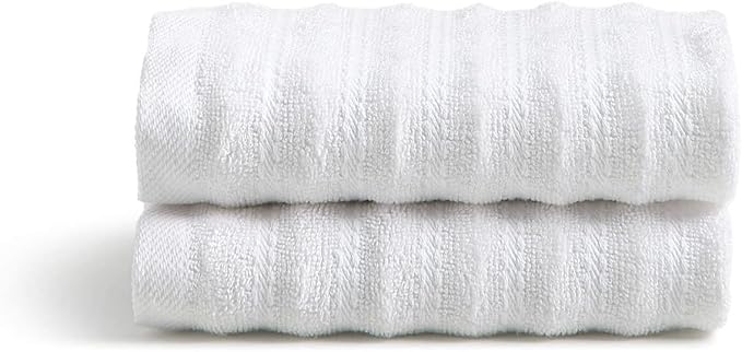 Cosy House Collection Luxury Rayon Derived from Bamboo Blend 2-Pack Towel Set - Ultra Soft, Absorbent and Quick Drying - Plush Cotton Hotel Spa Quality - 14" x 14" (Washcloth, White)