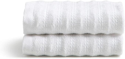 Cosy House Collection Luxury Rayon Derived from Bamboo Blend 2-Pack Towel Set - Ultra Soft, Absorbent and Quick Drying - Plush Cotton Hotel Spa Quality - 14" x 14" (Washcloth, White)