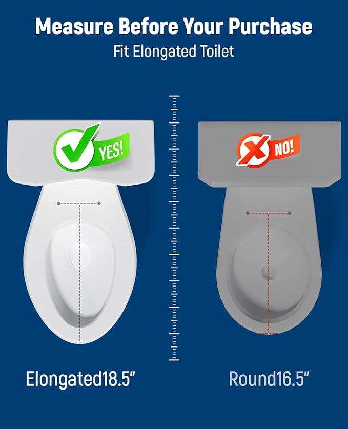 SAMODRA Elongated Bidet Toilet Seat with Soft Close Lid - Non-Electric Dual Nozzle System, Quick-Release for Easy Installation & Clean