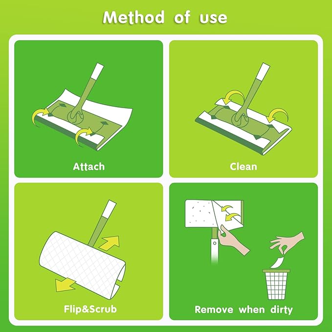 360° Heavy Duty Duster Refills for Swiffer,20 Count Duster Refills with 1 Handle + Wet Mopping Pad Refills for Swiffer Sweeper Wet Pads 30 Count