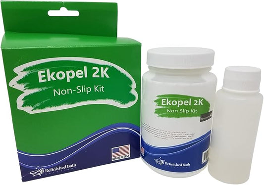 Tub Cast Roll On Bathtub Refinishing Kit by Ekopel – Primer + Top Coat Included – DIY Tub & Tile Reglazing Kit – Bright White Gloss Finish – Longest Lasting PRO/DIY Reglazing Bathtub Paint - Odorless Low VOC Tub Paint Kit – Made in USA (Roll On Non Slip)