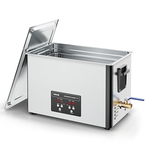 VEVOR 30L Ultrasonic Cleaner, Professional Ultrasonic Cleaner Machine with Cleaning Basket & Digital Display, 480W Stainless Steel 40kHz Industrial Cleaning Machine for Parts, Carburetors, Instruments