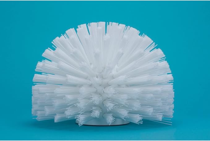SPARTA Industrial Tank Brush Head Pipe Brush Head, Drain Brush with 3/4" Thread Hole (Handle Not Included) for Commercial Use, Plastic, 4.3 Inches, White (Pack of 2)