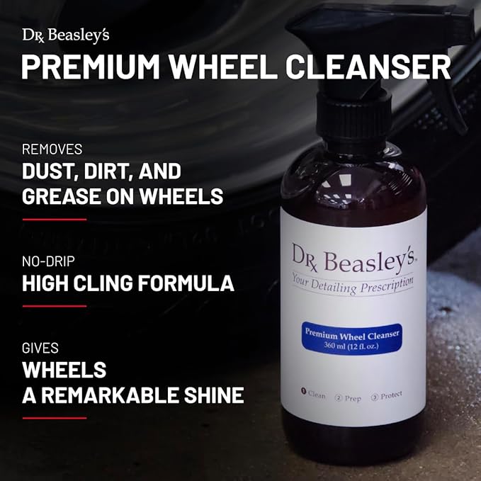 Dr. Beasley's Premium Wheel Cleanser for Autos 1 Gallon - Removes Dust, Dirt, and Grease on Wheels, Clings to Surface for Zero Waste and Maximum Results, Gives Wheels Remarkable Shine