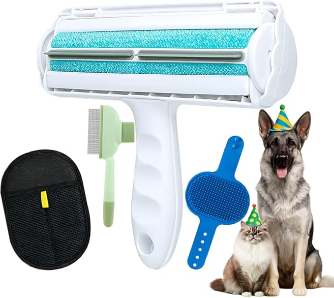 Pet Hair Removal Tool: Reusable Lint Roller for Pet Hair, Pet Hair Remover with Built-in Fur Bin, Self-Cleaning Cat and Dog Hair Remover for Couch, Furniture, Bed, Car, Carpet, Clothes (Yello)