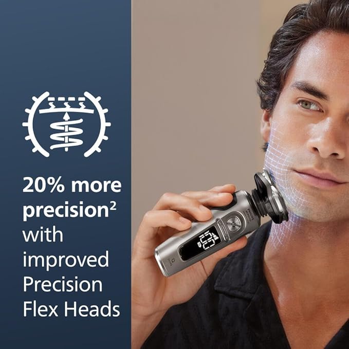 Philips Norelco Shaver Series 9000 Prestige Special Edition, Wet & Dry Electric Shaver, Lift/Cut & SenseIQ Technology, Nose & Precision Trimmer, Cleaning Pod & Premium Case, SP9842/85