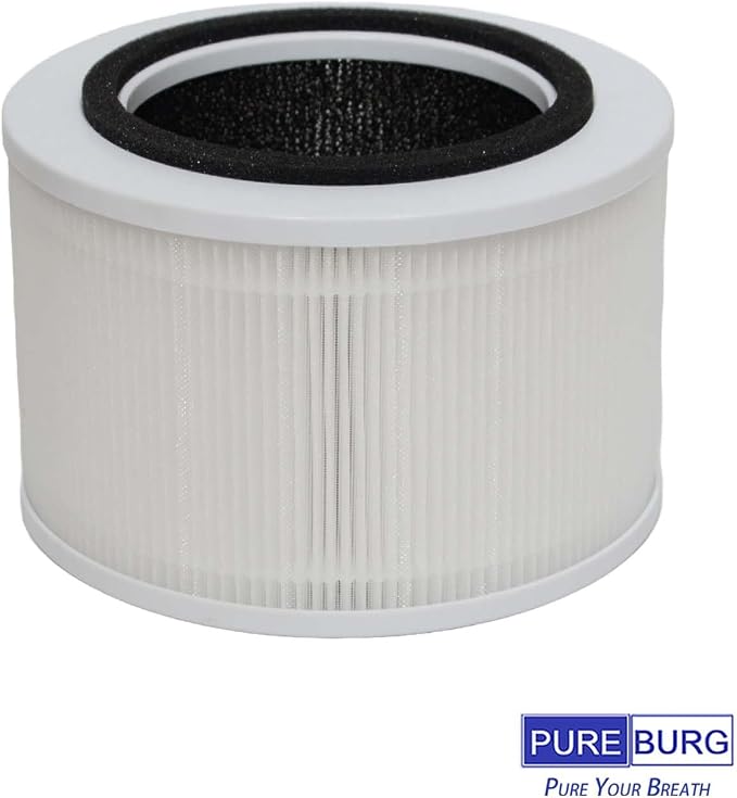 PUREBURG Replacement Filter Compatible with JERDAZEN JZ200 Air Purifier, 2-Pack H13 True HEPA Activated Carbon 3-Stage Filtration Air Clean Dust VOCs Odor