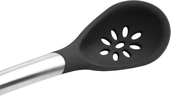 Cuisipro 12" Silicone Slotted Spoon, Black