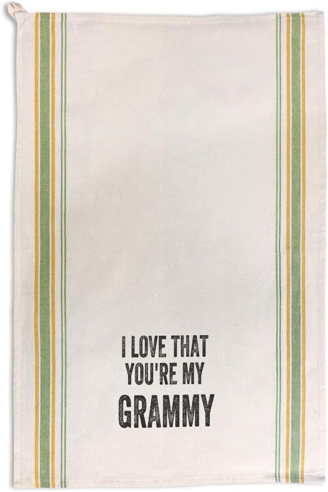 Style In Print Custom Decor Kitchen Towels Love that You are My Grammy Countries I Grandparents Countries I Love My Grandparents Cleaning Supplies Dish Towels Green Stripe Design Only