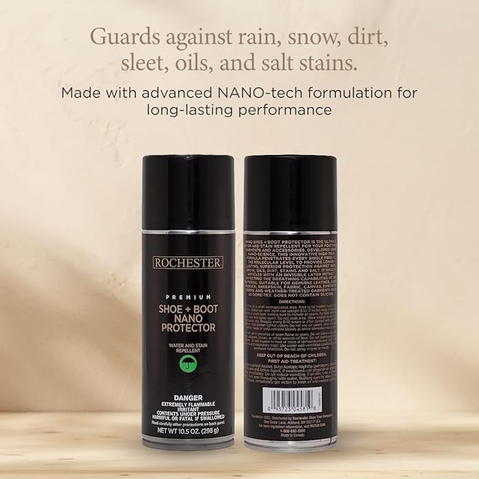 Rochester Shoe + Boot Nano Protector, NANO Technology-Formulated Shoe Protector Spray for a Wide Range of Boots and Shoes, Shoe Accessories, 10.5 oz.