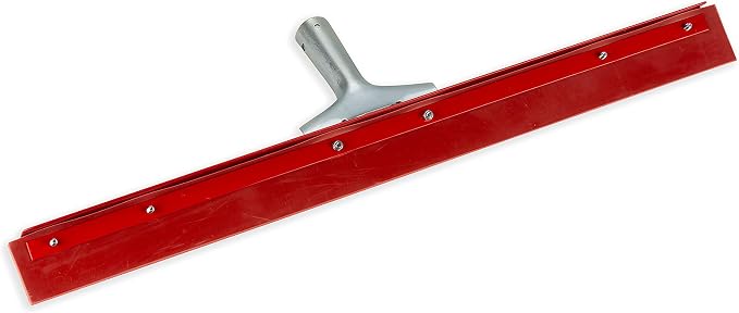 SPARTA Flo-Pac Gum Floor Squeegee Rubber Squeegee with Heavy Duty Steel Frame for Floor, Bathroom, Kitchen, Concrete, Tile, Garage, Commercial Use, 24 Inches, Red
