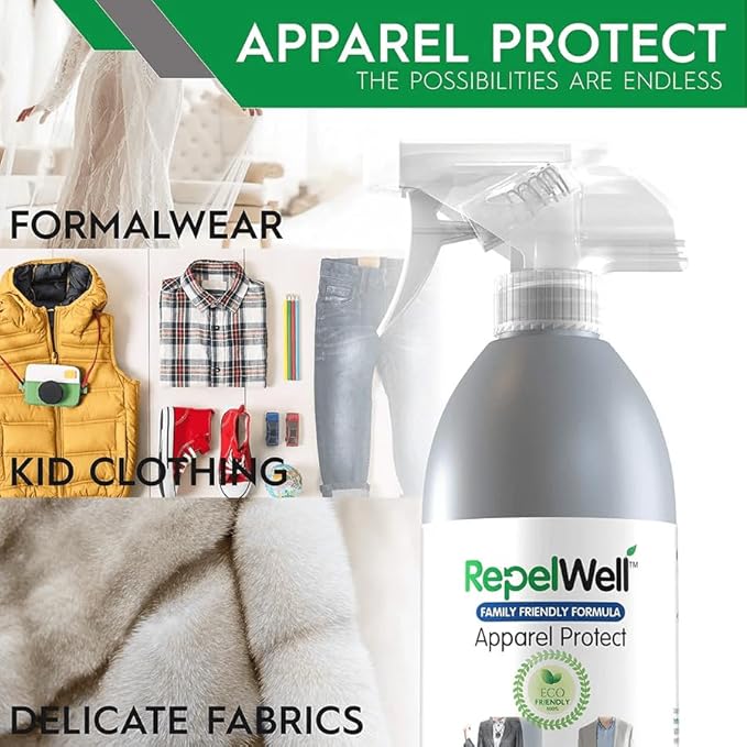 RepelWell 3-Pack Total Care Kit | Fabric & Footwear Protection Spray Bundle - Shoe & Boot, Upholstery, and Apparel Protectant spray – Stain & Water Repellent for Home, Clothes & Gear – Non-Toxic
