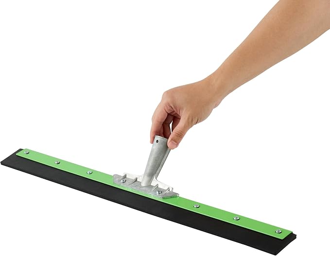 Restaurantware-SQUEEGEE ONLY: Clean Tek Professional 24 Inch Floor Squeegee, 1 Broom With Rubber Blade - Handle Sold Separately, Heavy-Duty, Green Steel Wiper, Ideal For Floor, Tiles