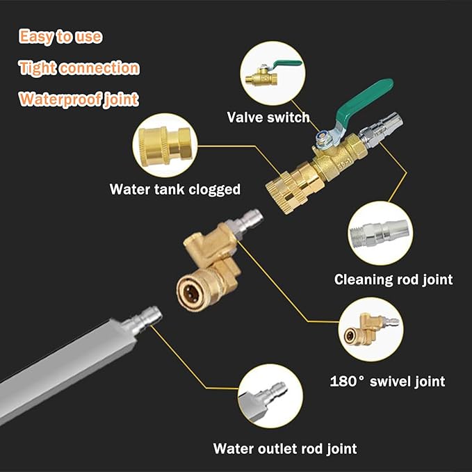 24in/31in Portable Car Radiator Cleaning Wand, 4500 PSI Radiator Flush and Cleaner Tool, Radiator Cleaning Wand Tool for Pressure Washer, Home Car Truck Stainless Steel Power Washer Wand (31in)
