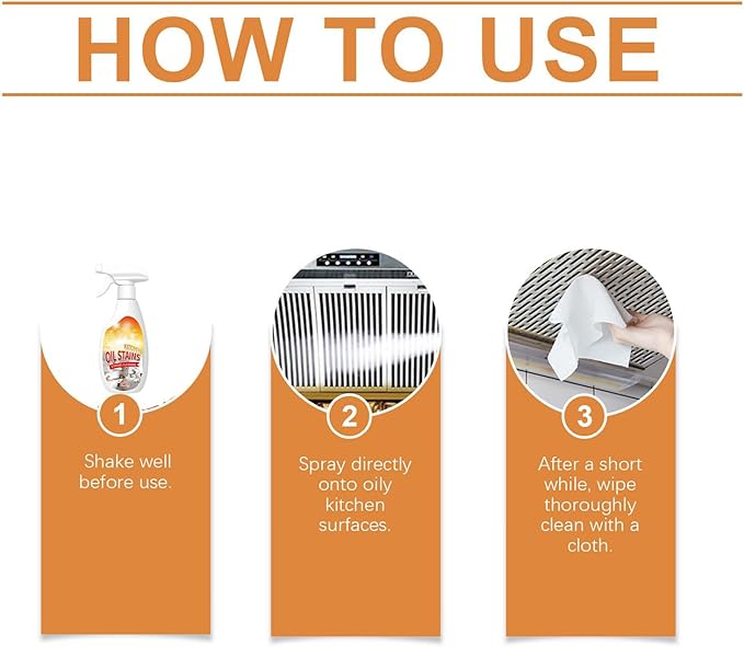 FIELL Heavy-Duty Kitchen Degreaser Foam Cleaner, Clean Kitchens Up Kitchen Oil Stains, Heavy Oil Stain Cleaner Kitchens, Degreaser Clean Heavy Duty, Multi Functiona Foam Cleaning Spray (1PC)