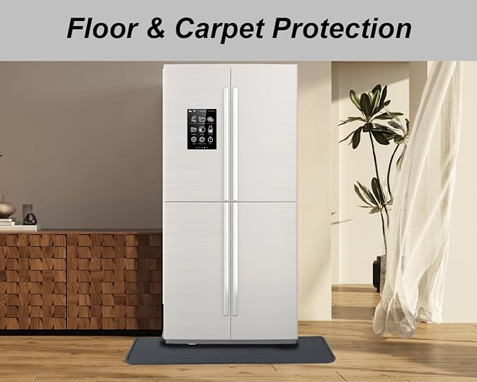 Refrigerator Mat, Washing Machine Spill Liner, Drip Tray and Leak Catcher Mat, Fridge Mat Prevent Water Leakage and Floor Damage from Elecrical Equipment Heavy Duty 37.5'' x 8.5'' Grey