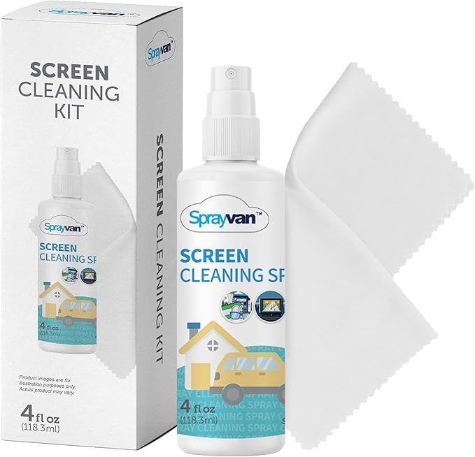 Screen Cleaner Spray -4oz Streak-Free TV Screen Cleaner Spray and Microfiber Cloth kit, Computer Screen Cleaner & Car Screen Cleaner for Flat Screen, TV,Laptop,Electronic Devices and Car (1)