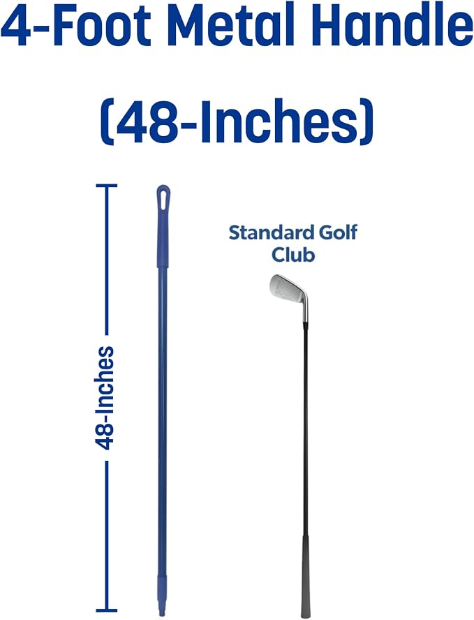SPARTA 48" Fiberglass Replacement Handle with 3/4" Acme Thread Tip, Polyester Veil Reinforced, Hanging Cap, Commercial Cleaning, Blue